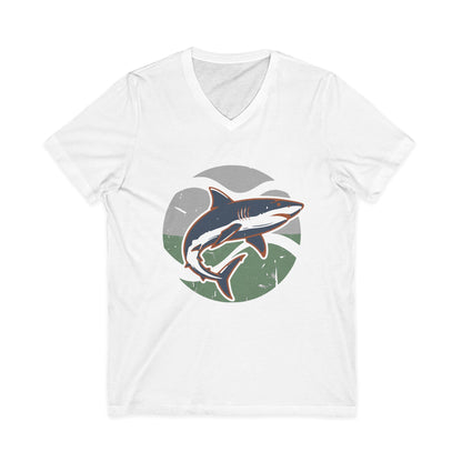 •V• Shark V-Neck Tee - Retro SeaGreen