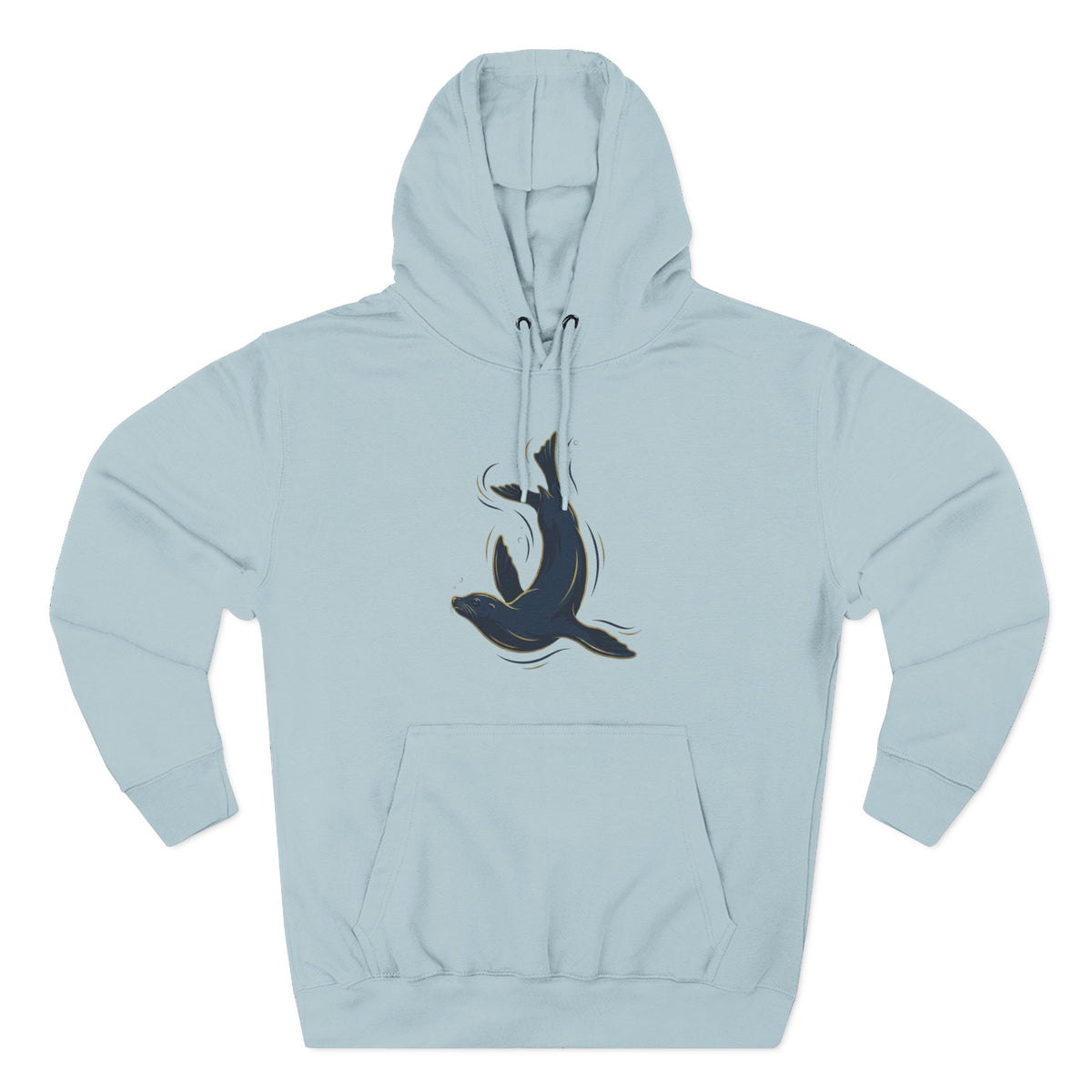 Sea Lion & Marlin Pullover Hoodie - SK Variation (Front & Back Image)
