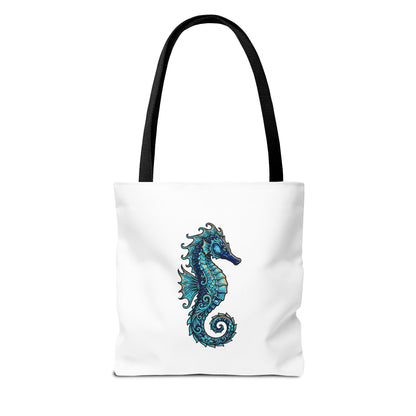 Seahorse Art Tote Bag — Nautical Ocean Tote