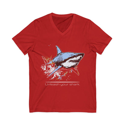 •V• Shark V-Neck Tee - Ultimate Unleash Your Shark