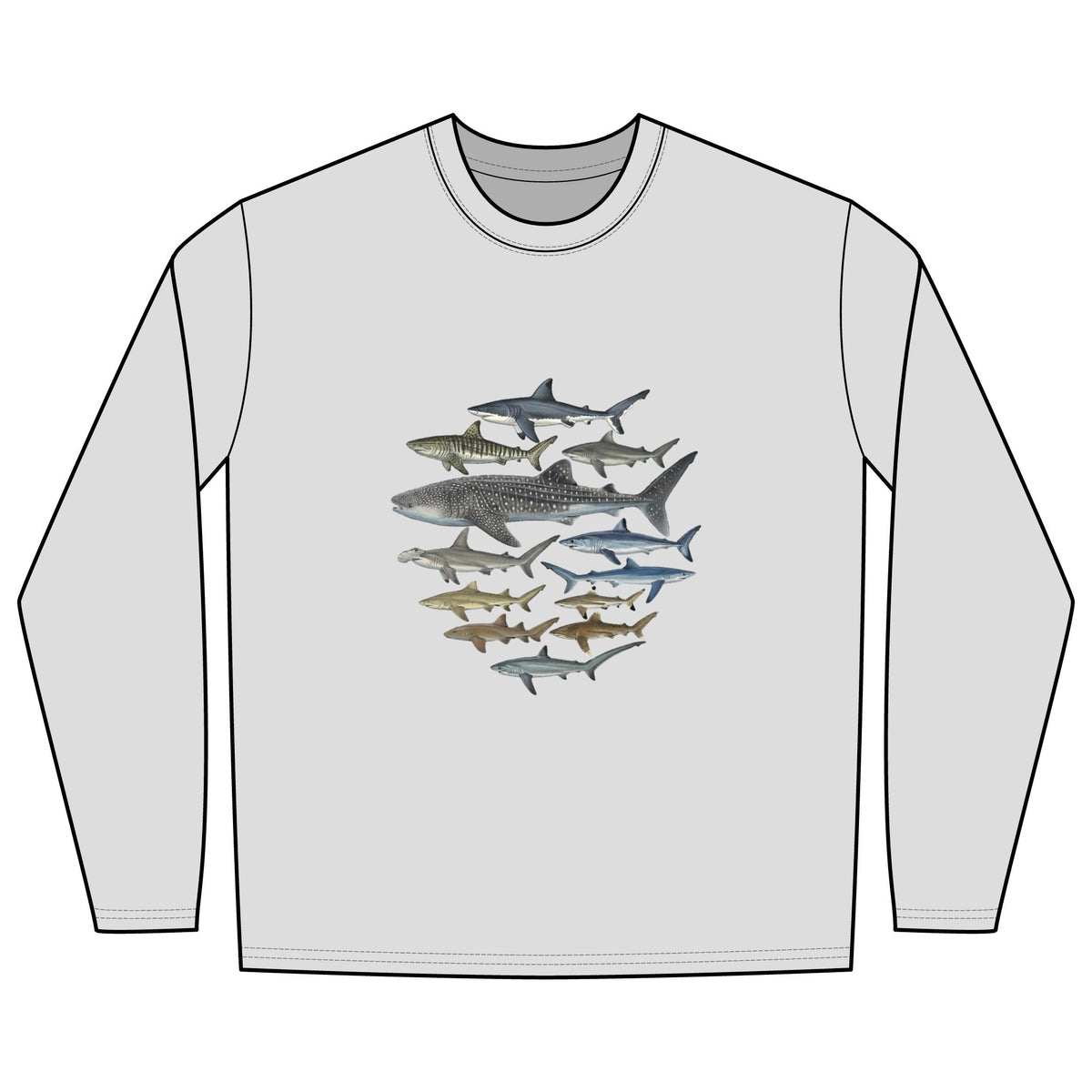 Rash Guard - "Ocean's Twelve" (Shark List on Back)