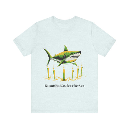 Kwanzaa Shark Tee - "Kuumba Under the Sea" Festive Graphic Unisex Jersey Tee