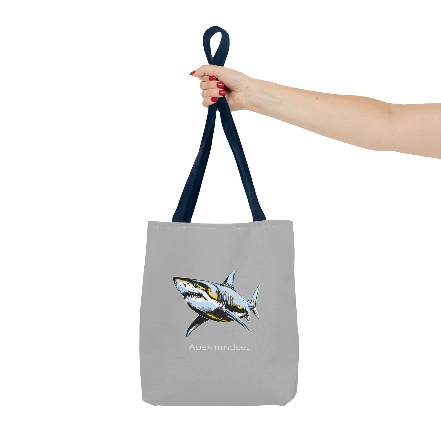 Shark Tote Bag - "Apex Mindset" Graphic Ocean Shopper
