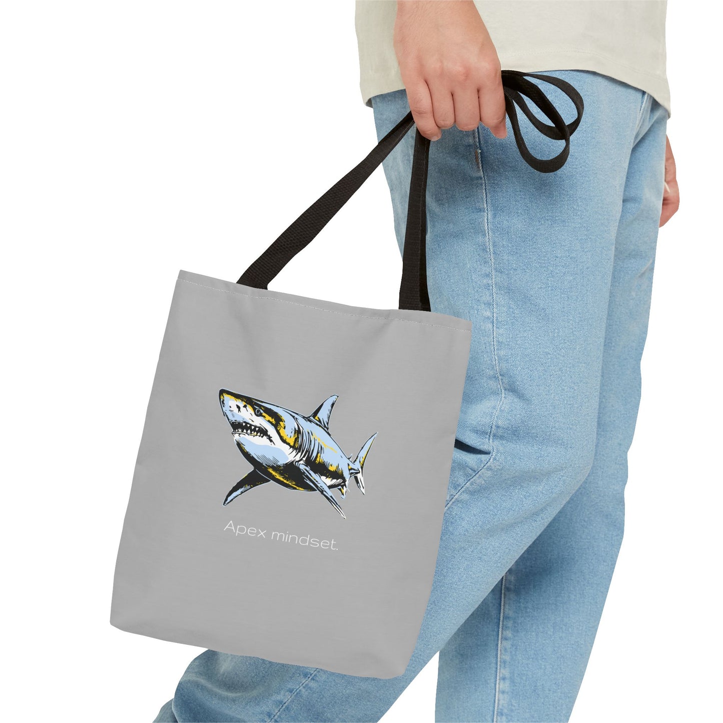 Shark Tote Bag - "Apex Mindset" Graphic Ocean Shopper