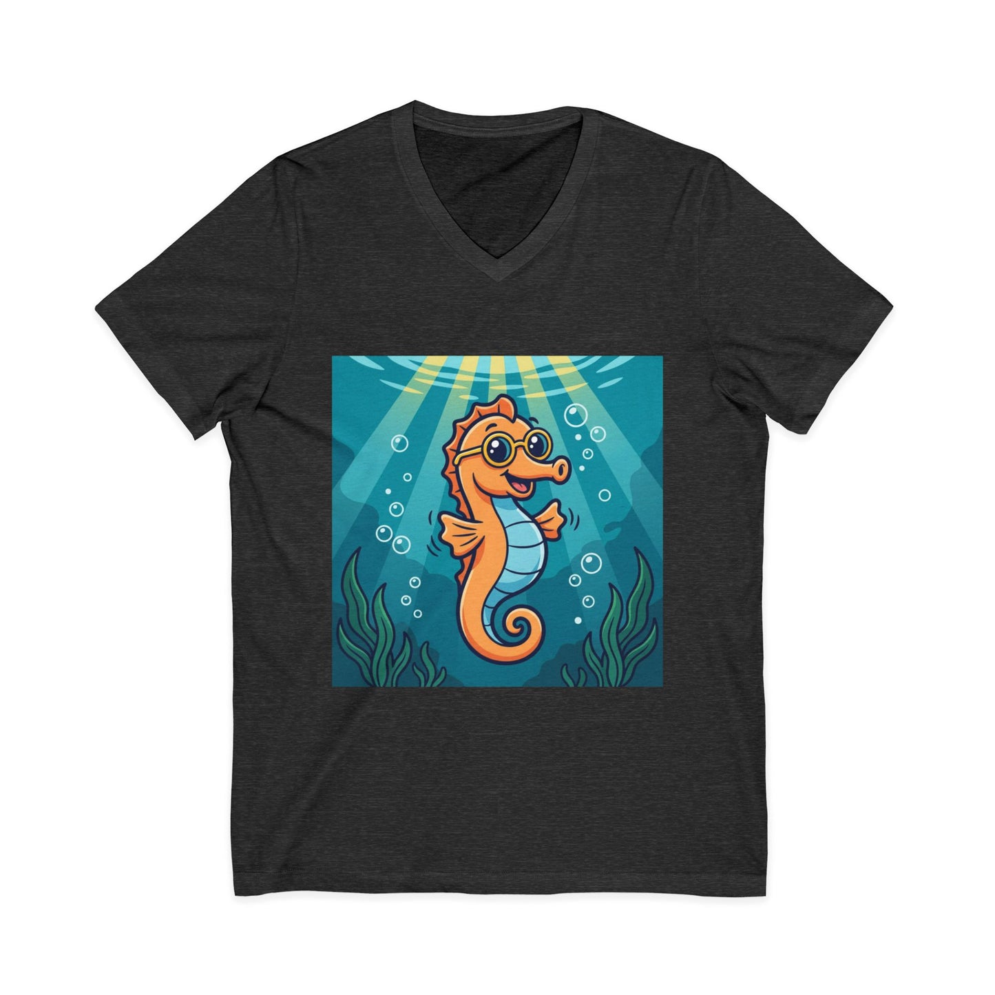 •V• Seahorse V-Neck Tee - Happy