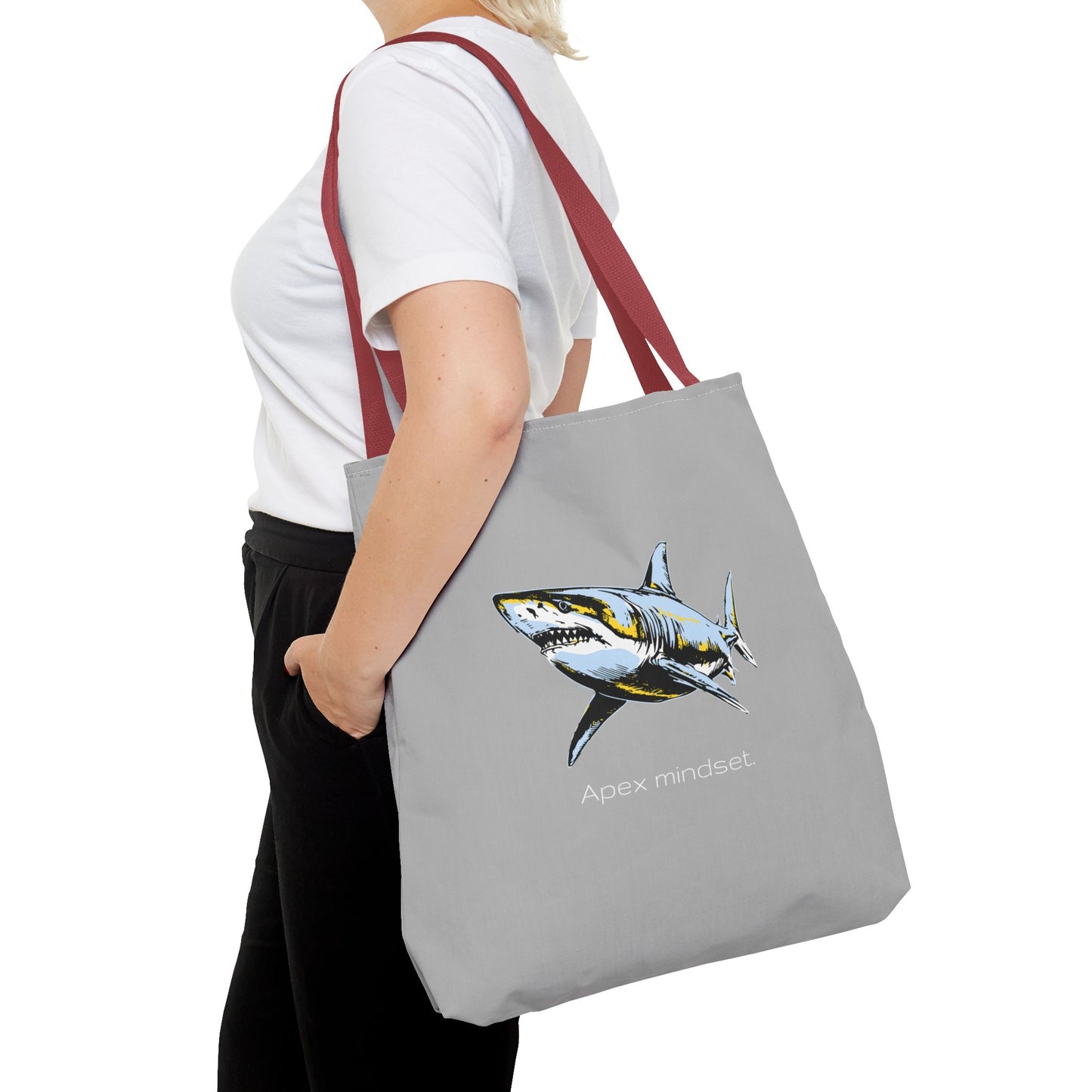 Shark Tote Bag - "Apex Mindset" Graphic Ocean Shopper