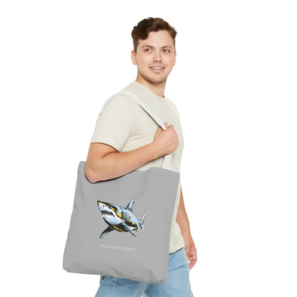 Shark Tote Bag - "Apex Mindset" Graphic Ocean Shopper