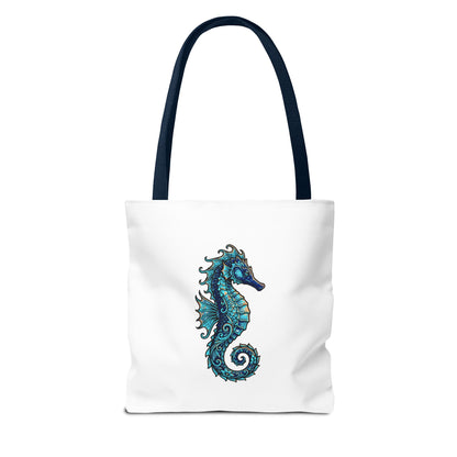Seahorse Art Tote Bag — Nautical Ocean Tote