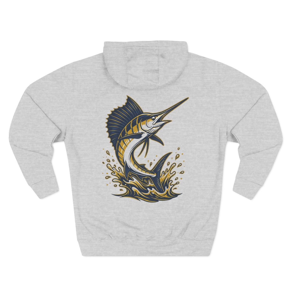 Sea Lion & Marlin Pullover Hoodie - SK Variation (Front & Back Image)