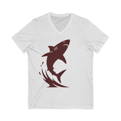 •V• Shark V-Neck Tee - Breach Chocolate-Red