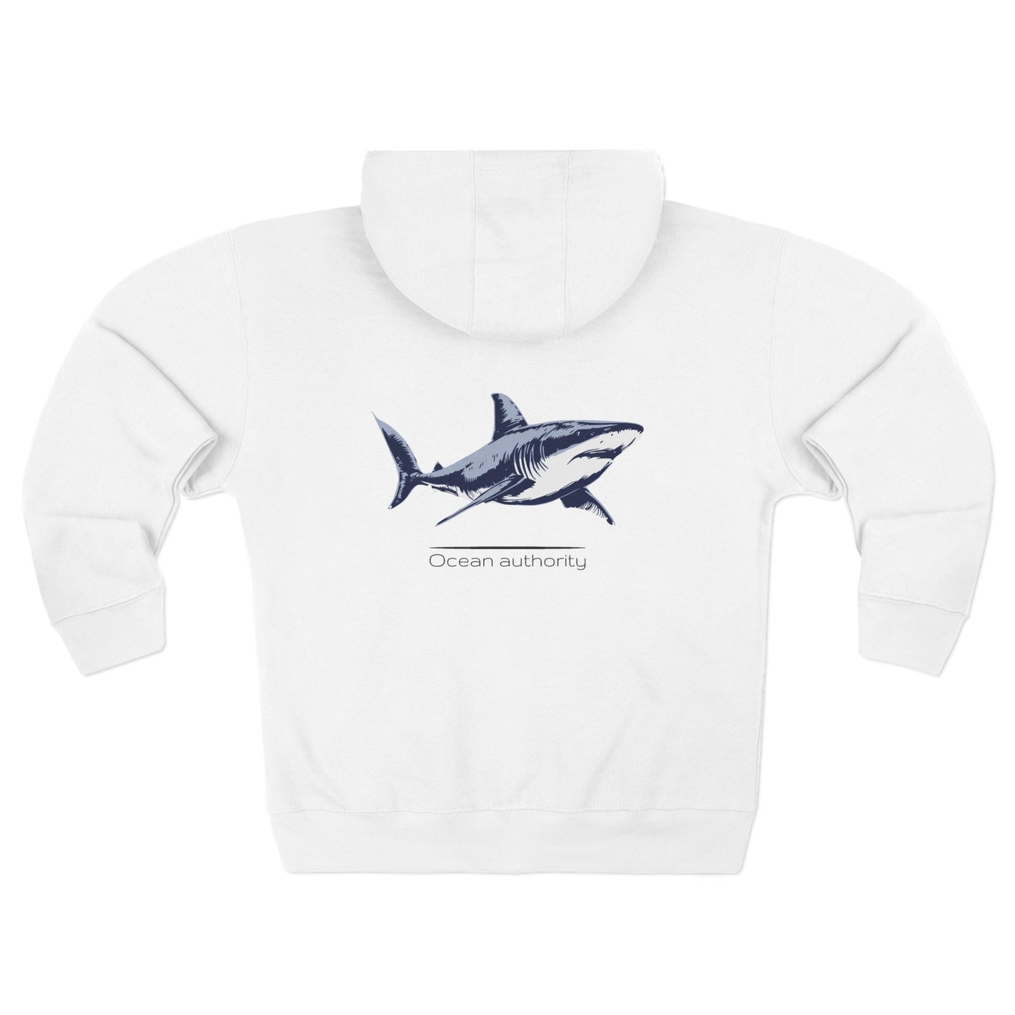 Great White Shark "Ocean authority" Graphic Unisex Comfort Zip Hoodie
