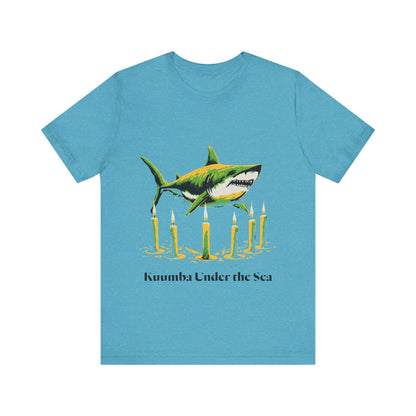 Kwanzaa Shark Tee - "Kuumba Under the Sea" Festive Graphic Unisex Jersey Tee