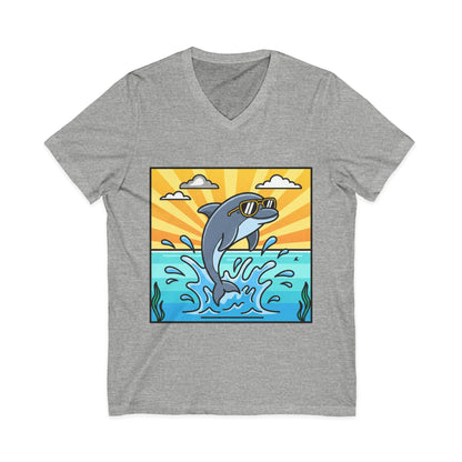 •V• Dolphin V-Neck Tee - Splash