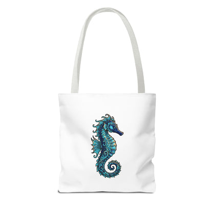 Seahorse Art Tote Bag — Nautical Ocean Tote