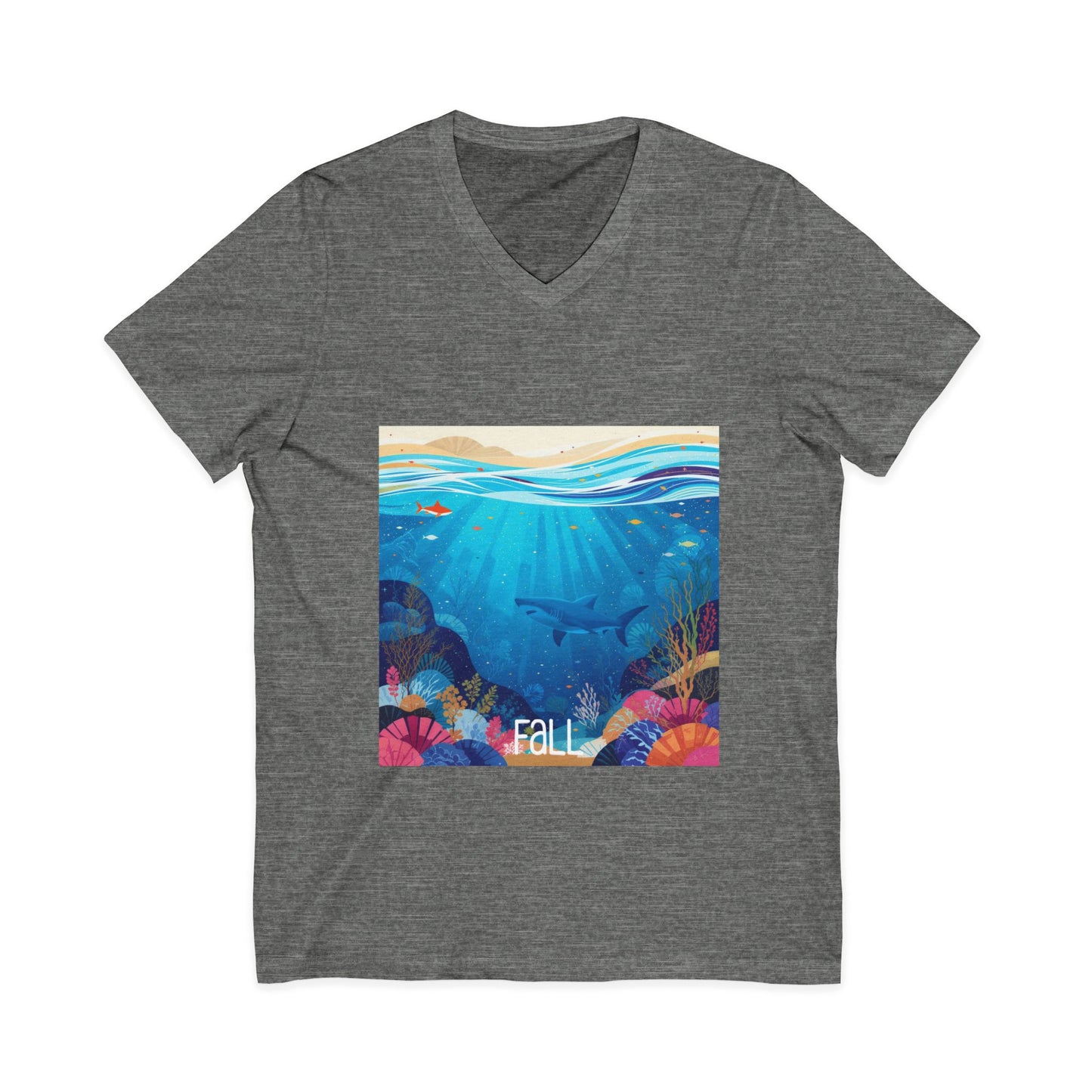 •V• Shark V-Neck Tee - Ocean Seasons 1 Fall