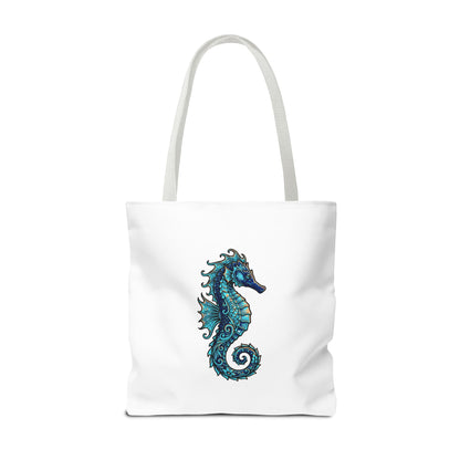 Seahorse Art Tote Bag — Nautical Ocean Tote