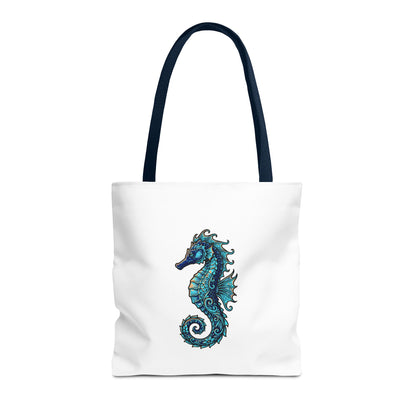 Seahorse Art Tote Bag — Nautical Ocean Tote