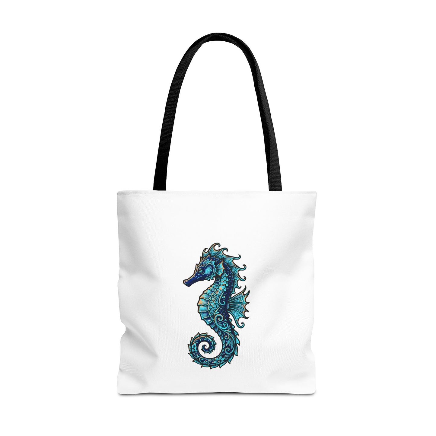 Seahorse Art Tote Bag — Nautical Ocean Tote