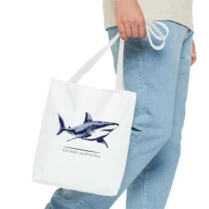 Shark Tote Bag — 'Ocean Authority' & 'Unleash Your Shark' Printed Tote