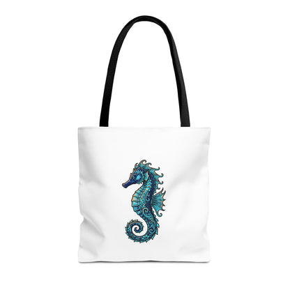 Seahorse Art Tote Bag — Nautical Ocean Tote