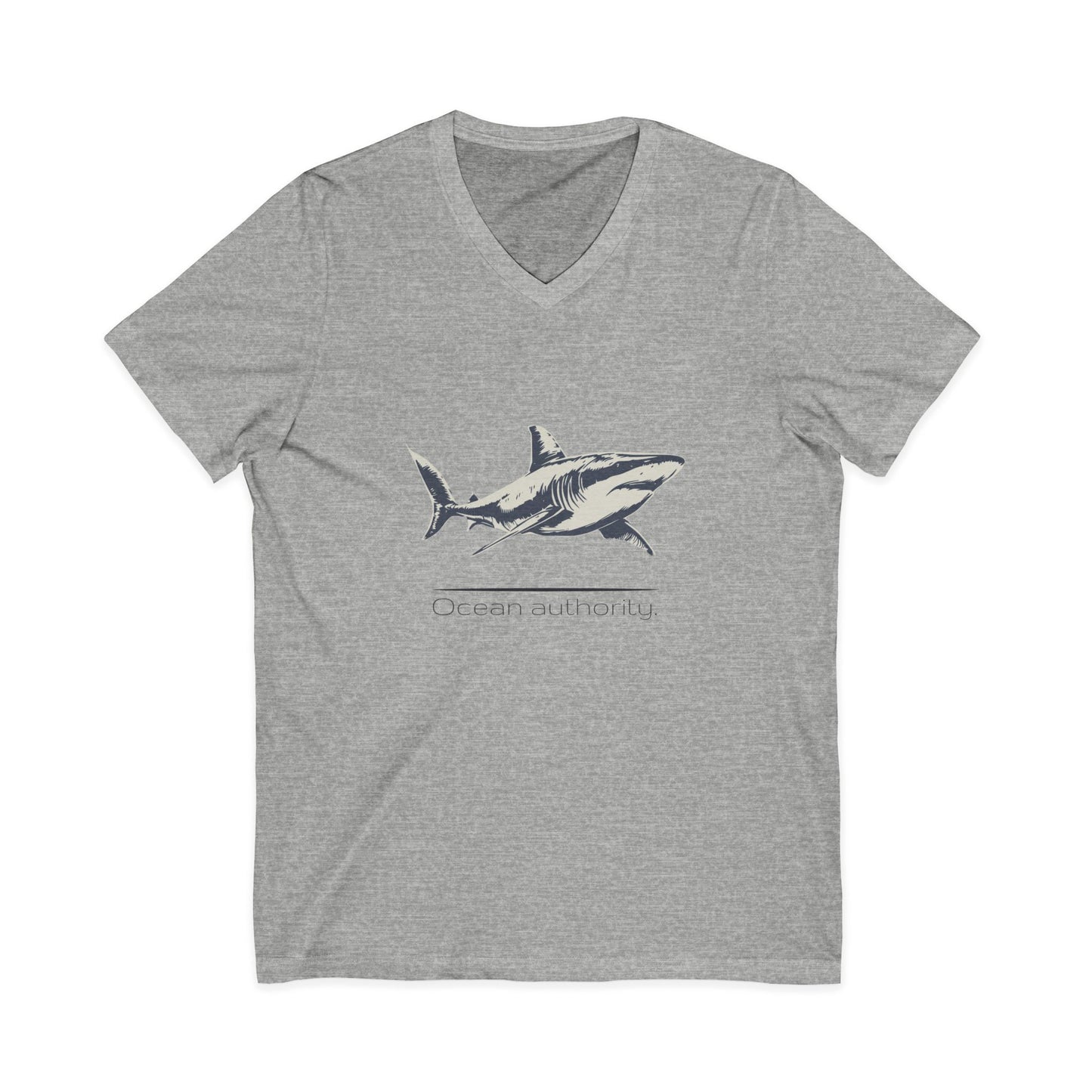 Great White Shark "Ocean authority" V-Neck Graphic Unisex Jersey Tee