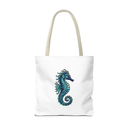 Seahorse Art Tote Bag — Nautical Ocean Tote