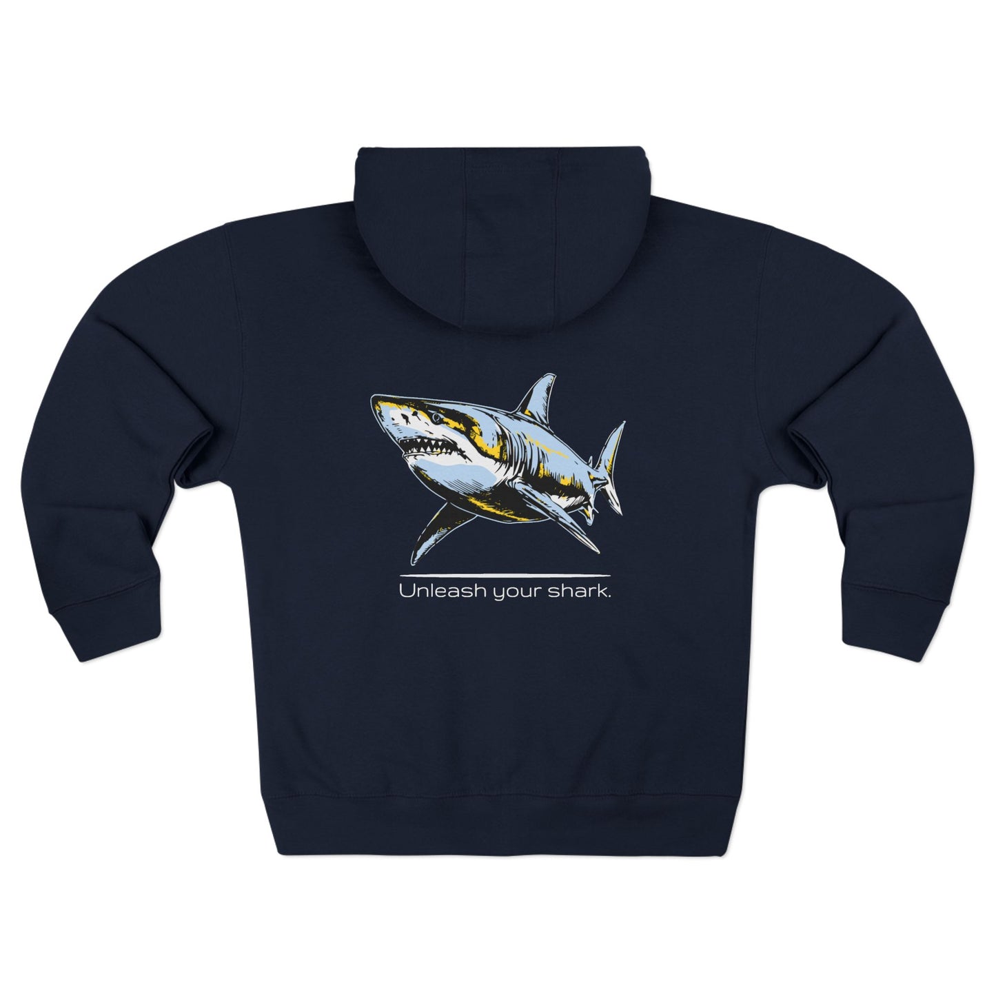 Great White Shark Ultimate "Unleash your shark" Graphic Unisex Comfort Zip Hoodie