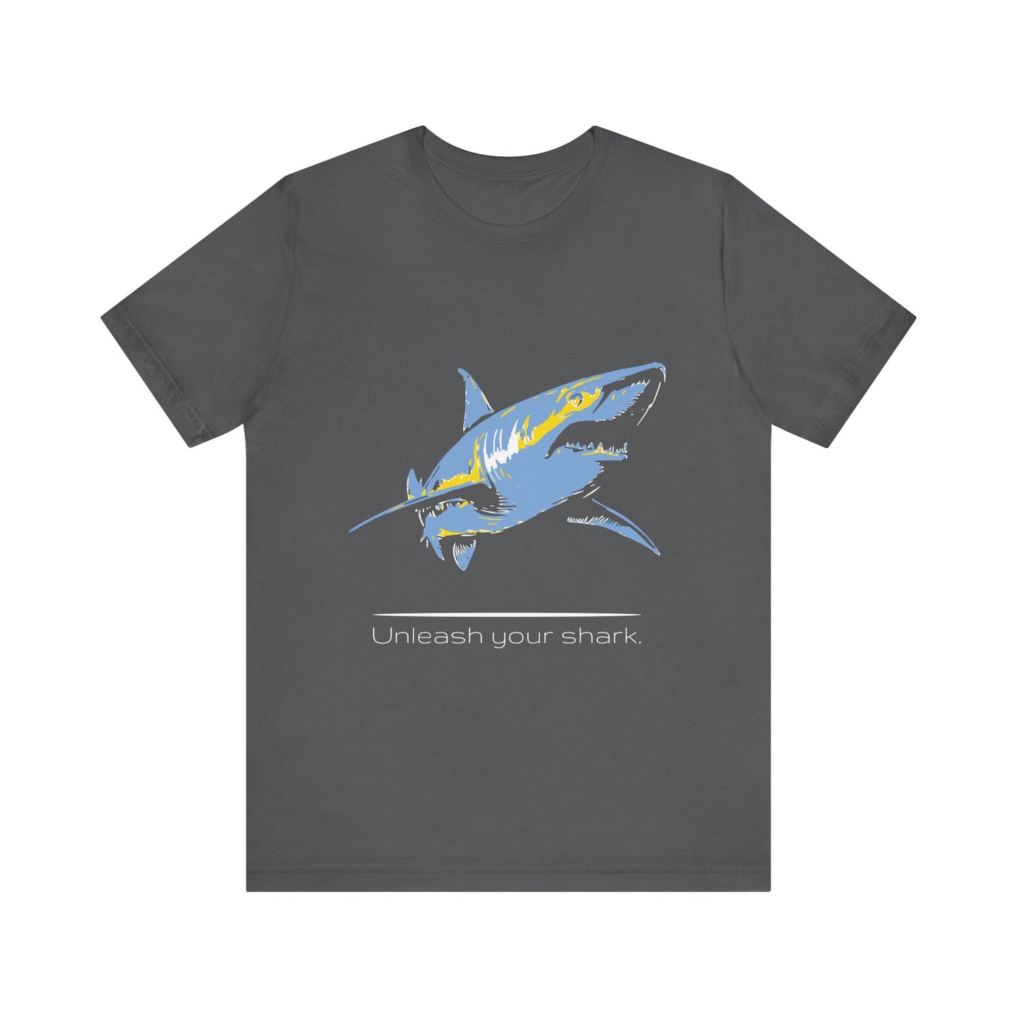 Blue Shark "Unleash your shark" Graphic Unisex Jersey Tee