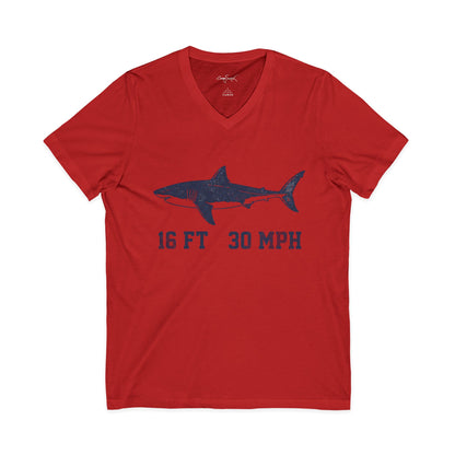 Shark V-Neck Tee - Stats