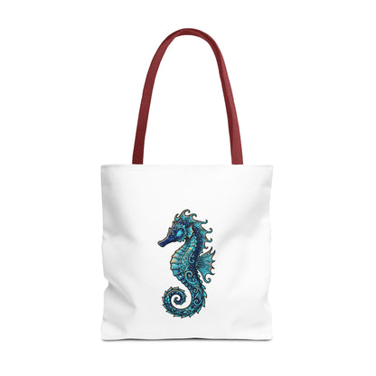 Seahorse Art Tote Bag — Nautical Ocean Tote