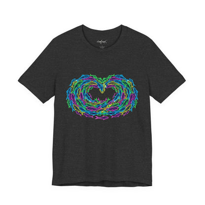 Neon Fish Tee - Heart Waves