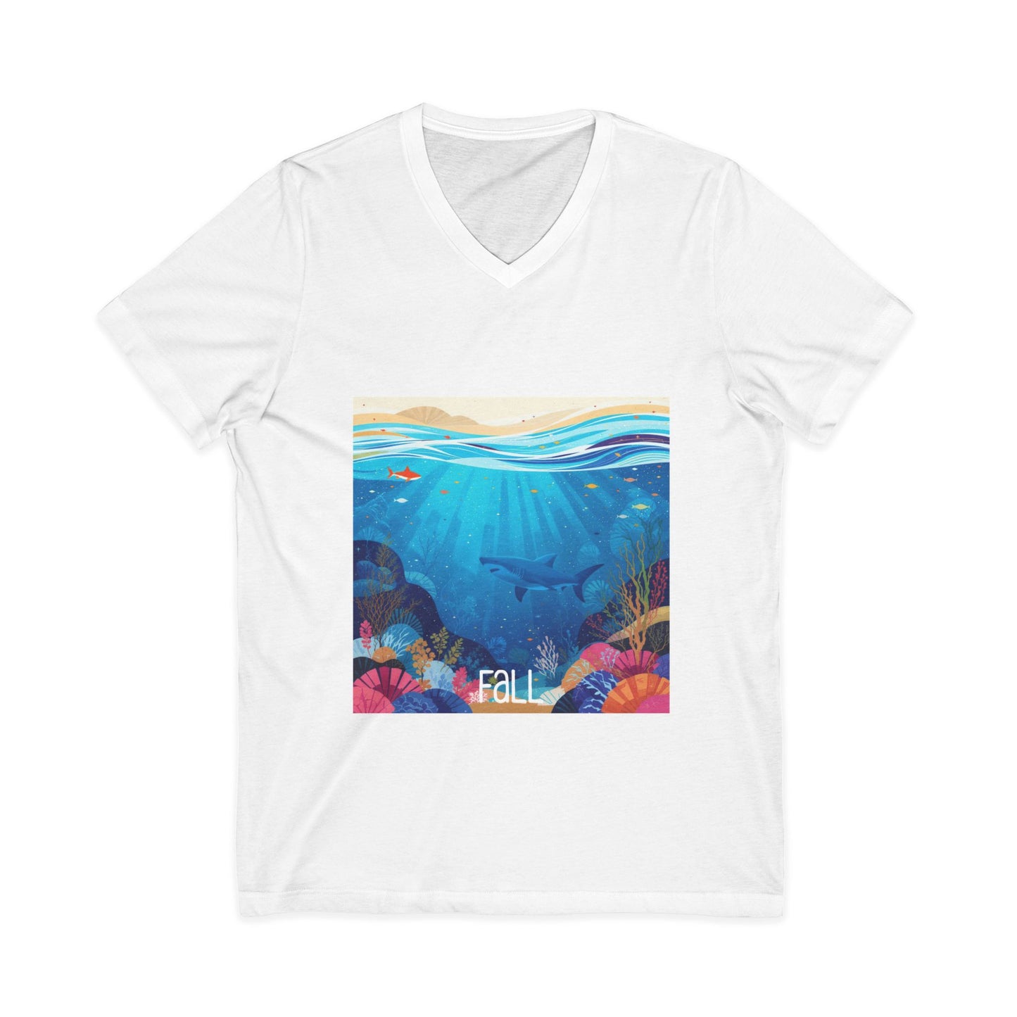 •V• Shark V-Neck Tee - Ocean Seasons 1 Fall