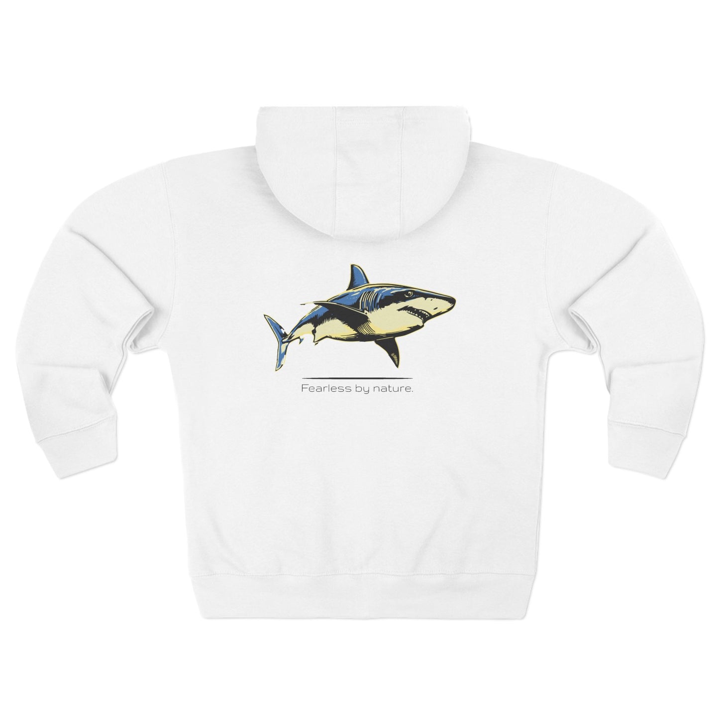 Great White Shark "Fearless by nature" Graphic Unisex Comfort Zip Hoodie