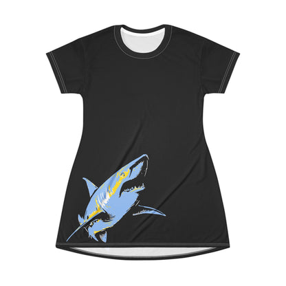 Shark T-Shirt Dress - Blue Shark Solo