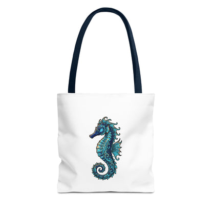 Seahorse Art Tote Bag — Nautical Ocean Tote
