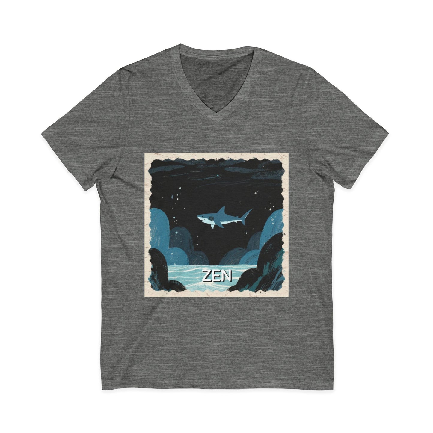 •V• Shark V-Neck Tee - Zen