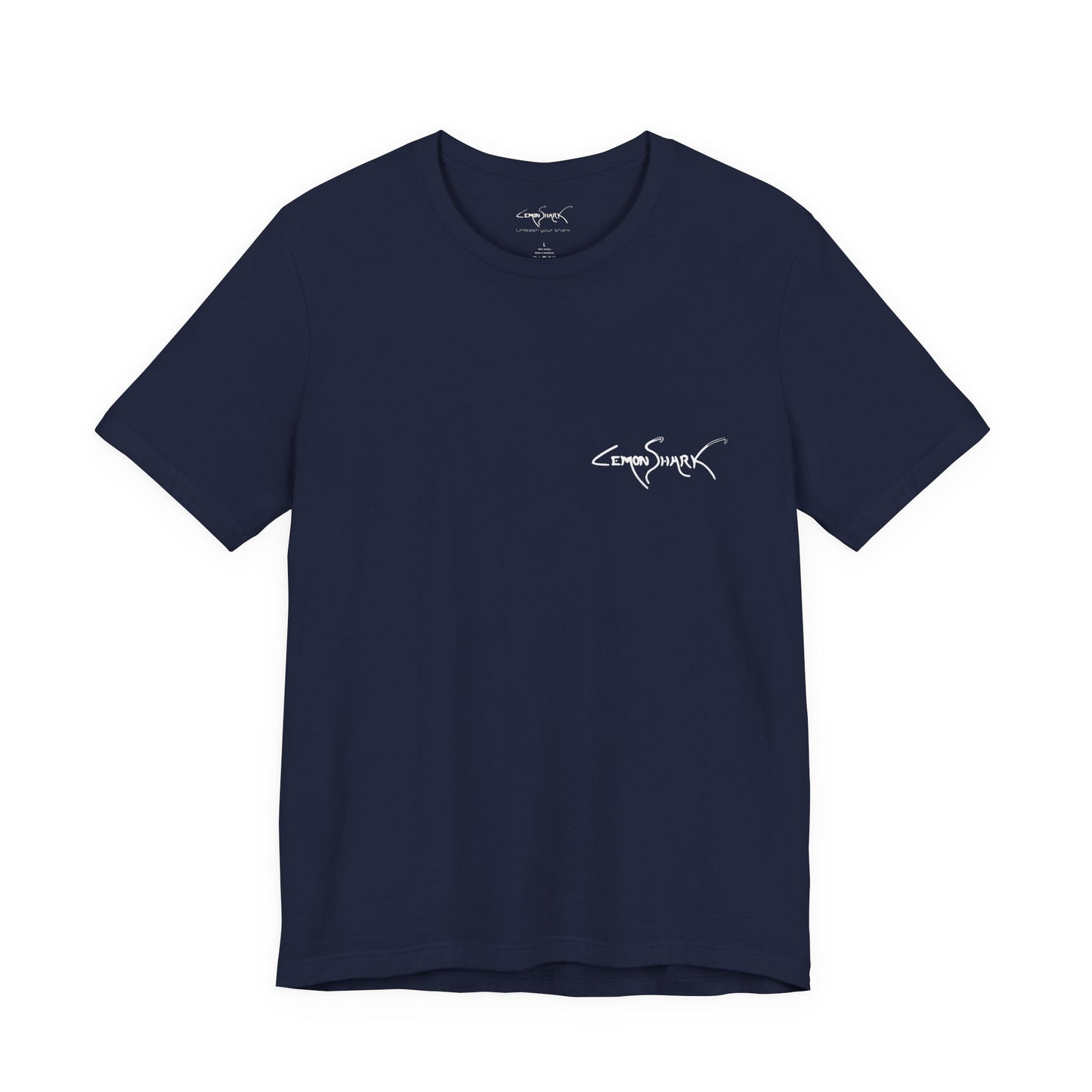 Dolphin Woodblock Tee - Wave (Back Image, Front Logo)