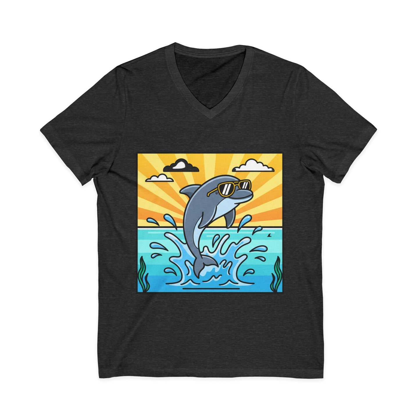 •V• Dolphin V-Neck Tee - Splash