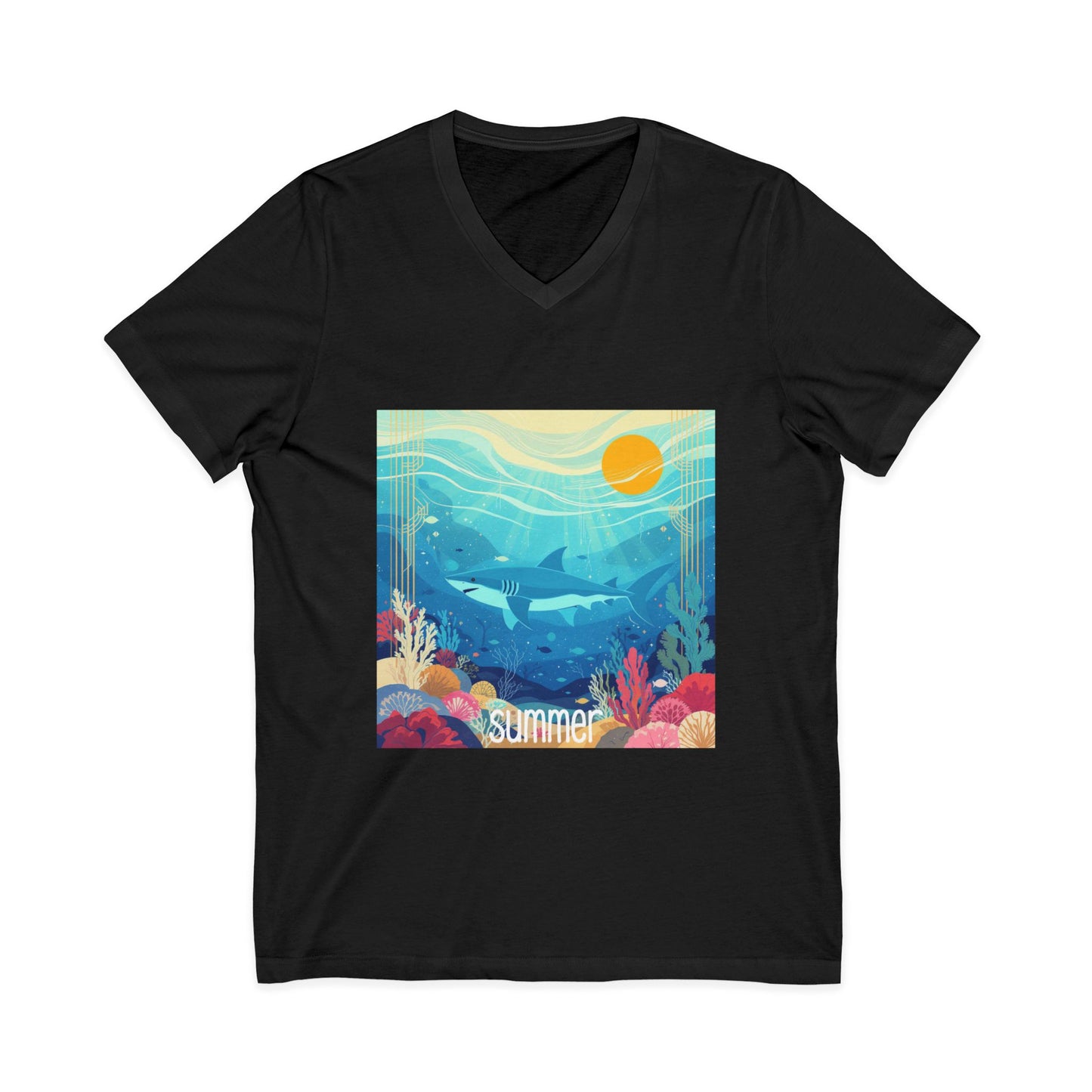 •V• Shark V-Neck Tee - Ocean Seasons 1 Summer
