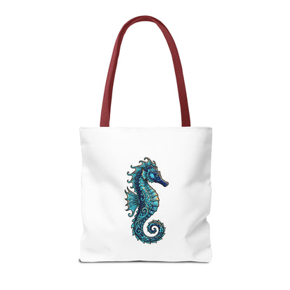 Seahorse Art Tote Bag — Nautical Ocean Tote