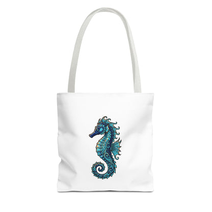 Seahorse Art Tote Bag — Nautical Ocean Tote