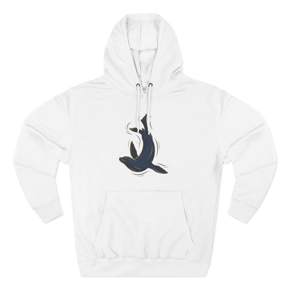 Sea Lion & Marlin Pullover Hoodie - SK Variation (Front & Back Image)