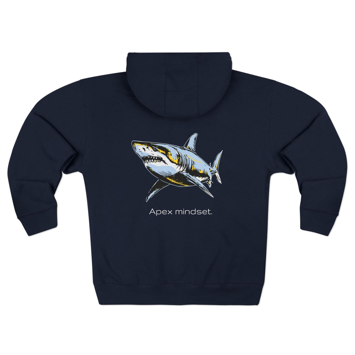 Great White Shark Ultimate "Apex mindset" Graphic Unisex Comfort Zip Hoodie