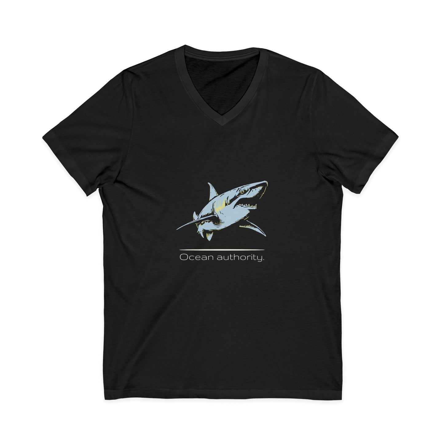 Blue Shark "Ocean authority" V-Neck Graphic Jersey Tee