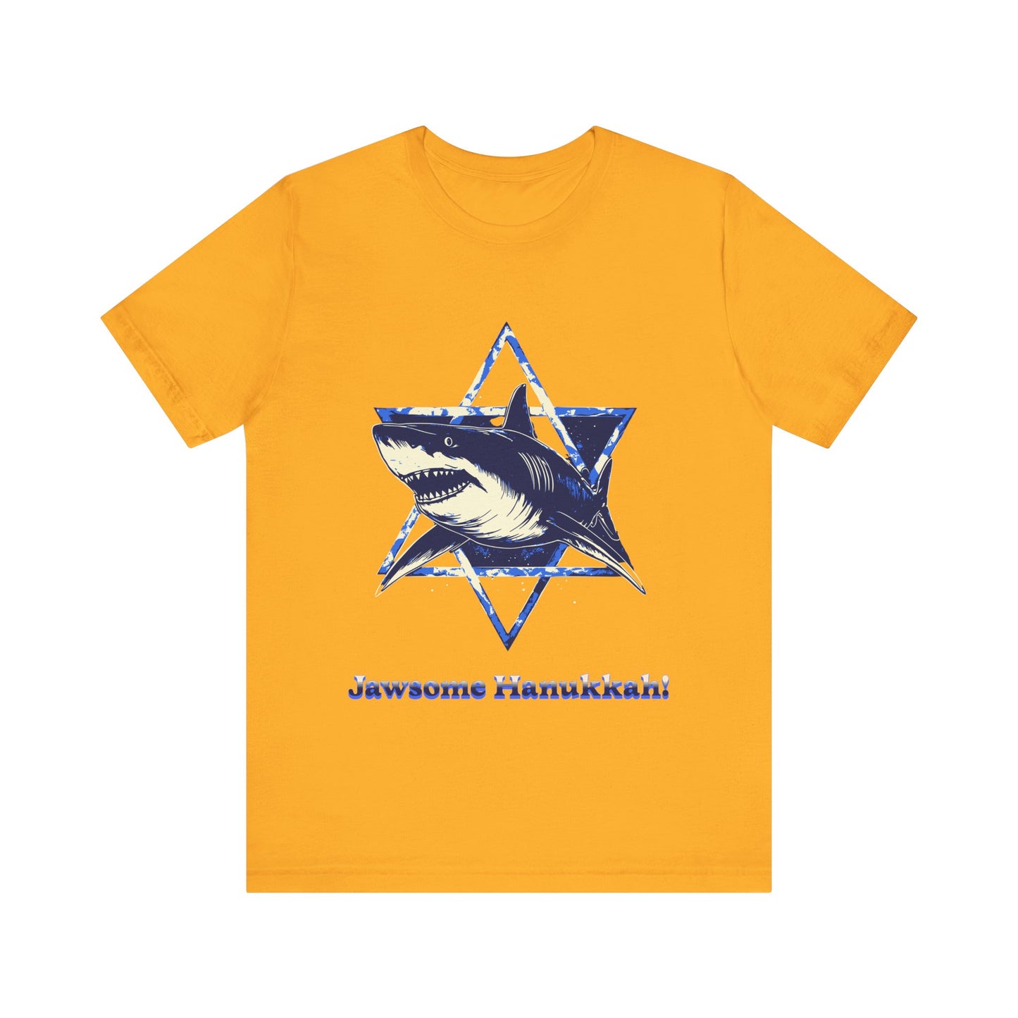 Hanukkah Shark  Tee - Jawsome Hanukkah Graphic Unisex Jersey Tee