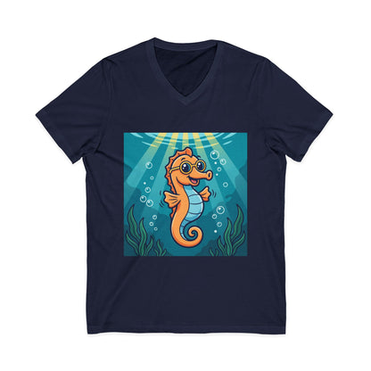 •V• Seahorse V-Neck Tee - Happy