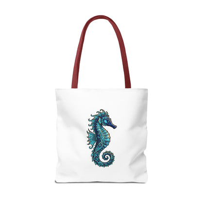 Seahorse Art Tote Bag — Nautical Ocean Tote