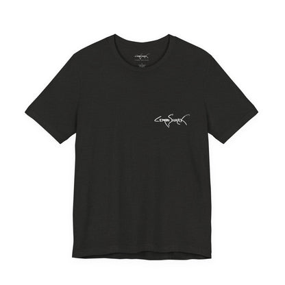 Dolphin Woodblock Tee - Wave (Back Image, Front Logo)