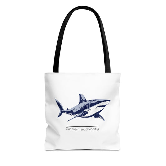 Shark Tote Bag — 'Ocean Authority' & 'Unleash Your Shark' Printed Tote