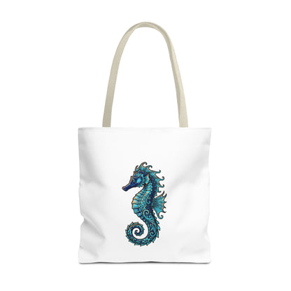 Seahorse Art Tote Bag — Nautical Ocean Tote